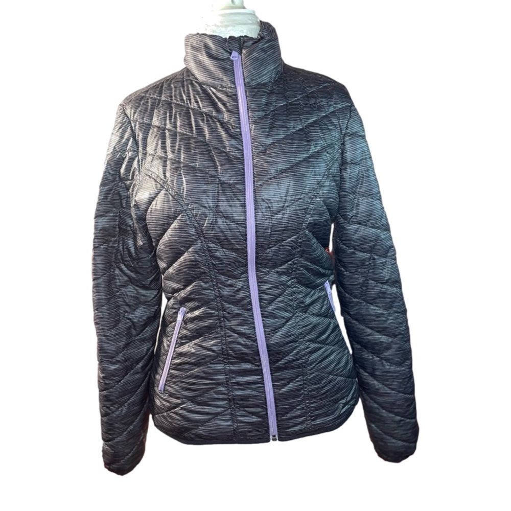 ITS HERE TEK GEAR Size Small Gray Woman’s Lined OUTDOOR PUFFER JACKET QUITLED